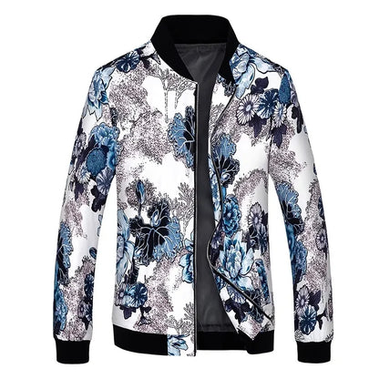 Spring new men's handsome printing men's jacket, fashion casual youth Slim sports jacket, Asian size M-6XL.