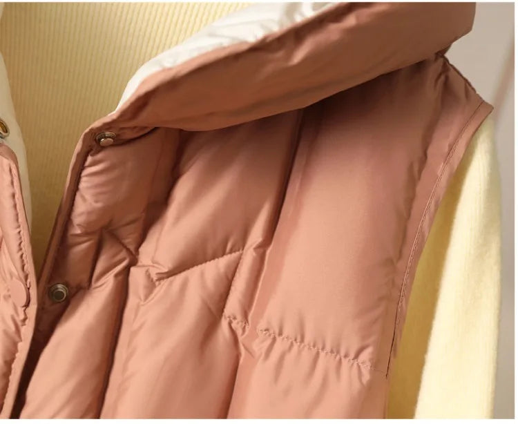 Weiblich 90% weiße Ente Daunen ultraleichte ärmellose Daunen weste 2023 neue Herbst/Winter Mode Kapuze Basics Frauen warme Weste Mantel.