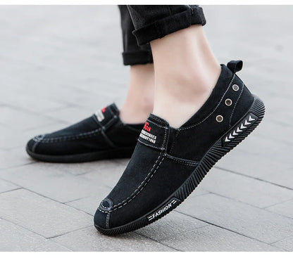 Denim Men's Canvas Shoes Slip on Sneakers Male for Summer 2025 New Outdoor Driving Moccasin Trendy Vintage Loafers Shoes for Men