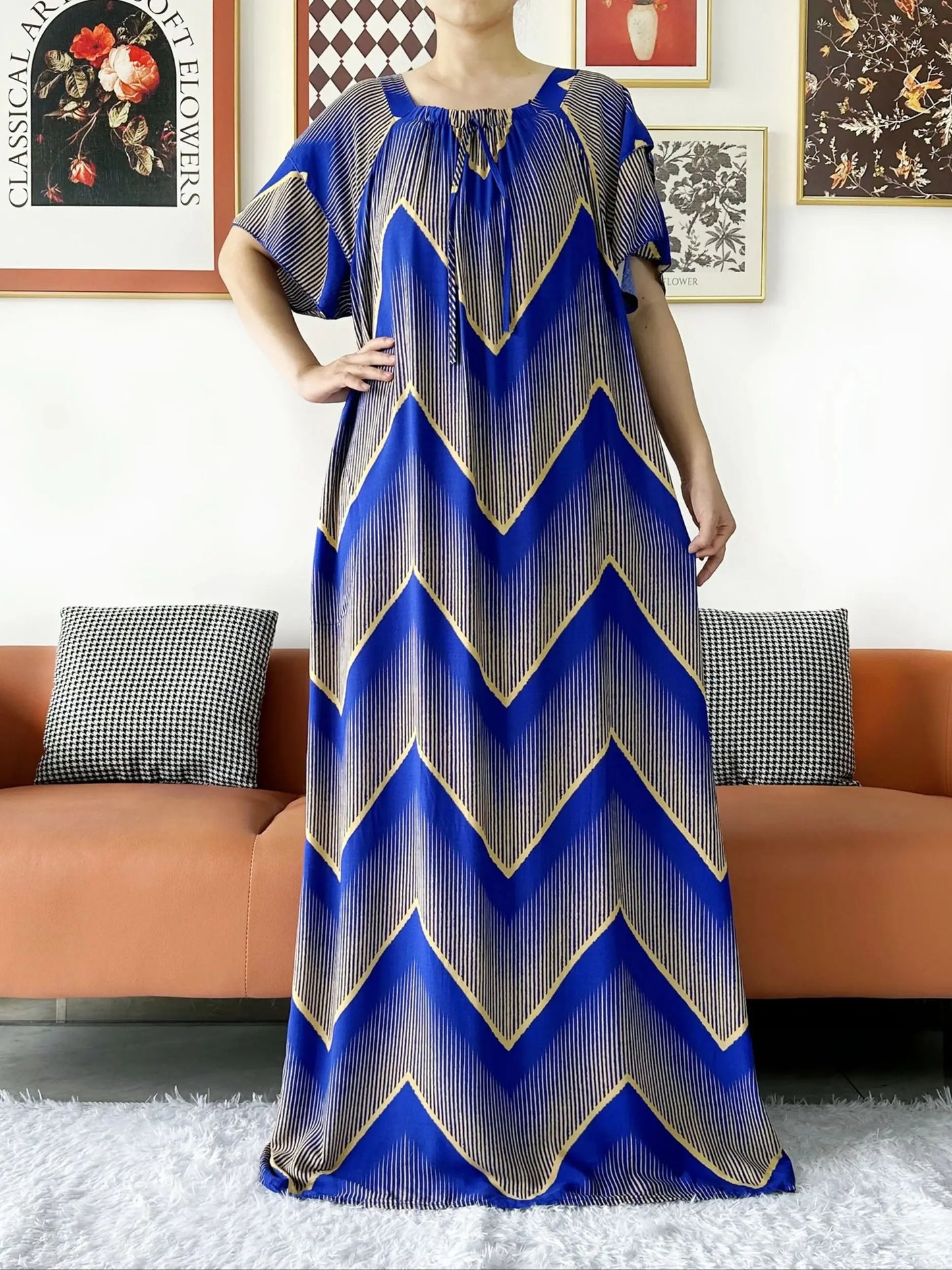 2024 New Muslim Dubai Abaay Women Cotton Dress With Big Scarf For Women Maxi Summer Short Sleeve Loose African Abaya Clothing.
