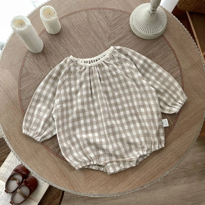 Frühling Herbst Ins Neugeborenen Plaid Langarm Body Lose Junge Baby Onesie Casual Kind Mädchen Baumwolle Strampler Kleinkind Kleidung.