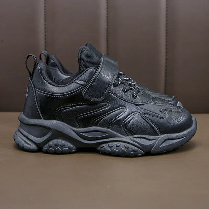 Children White Running Shoes Kids Fashion Sneakers PU Soft Breatheable Comfortable Boys Girls School Sports Shoes Size 26-37