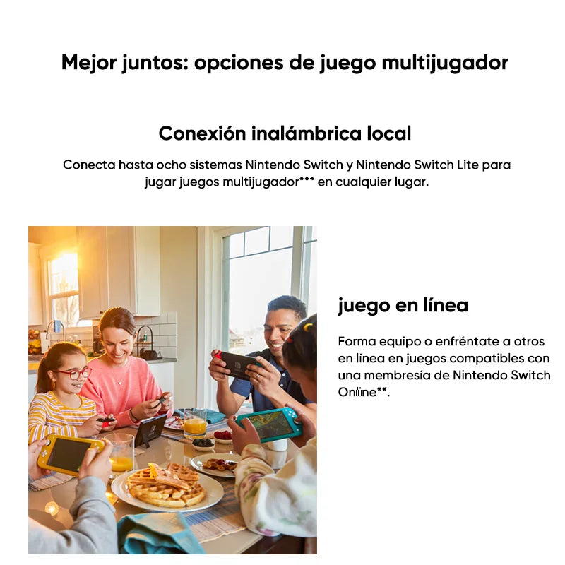 Consolas Nintendo Switch Lite - 32GB Batería 3570mah 5.5'' Compact and lightweight Built-in controllers Compatible games.