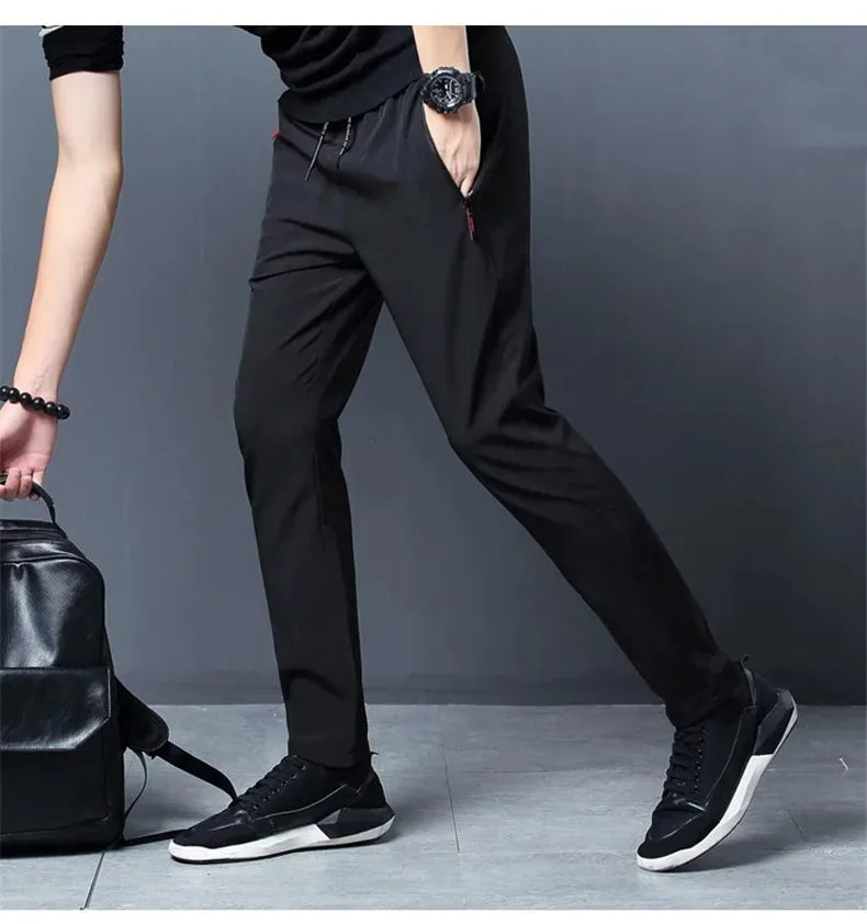 Men's Casual Pants Stretch Slim Fit Elastic Waist Jogger Korean Classic Blue Black Gray Male Brand Trousers Plus Size 4XL 5XL.