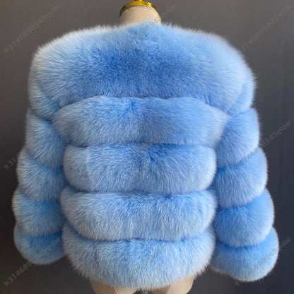 Damen Pelzmantel Damen Fuchspelzmantel Natürlicher Fuchsmantel Damen Werbeartikel Original echte europäische und amerikanische Modelle