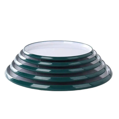 1Pc Commercial Melamine Tableware Household Plastic Dinner Plates Round Barbecue Salad Dishes Plate Kitchen Accessories.