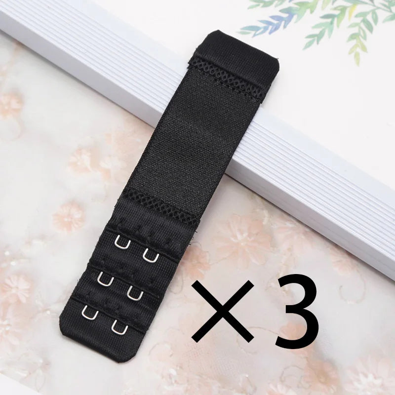 3pcs 2 Hook Bra Extension Strap Extenders for Women Adjustable Belt Buckle Nylon Elastic Bra Extension Strap Hook Clip Expander.