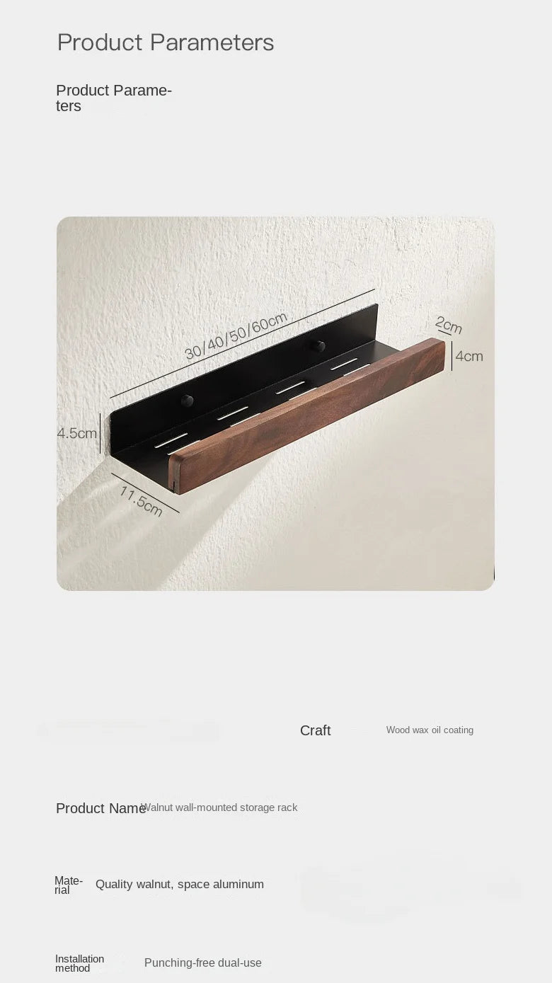 Badezimmerregal, Aufbewahrungsregal ohne Stanzen, Badezimmerregale aus massivem Holz, stanzfreies Holzregal zur Wandmontage, Toiletten-Organizer