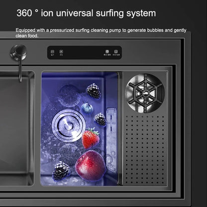 Kitchen Sink Stainless Steel Dishwashing Sink Ultrasonic Sink Dishwasher Multifunctional Intelligent Net Washer For Kitchen