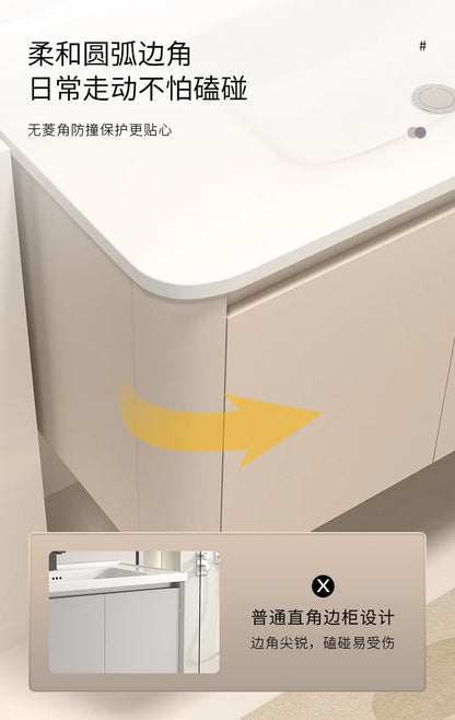 Moderner intelligenter Badezimmerschrank, Wabenstruktur, Aluminium, WC, Waschbecken, Schrank, Kombination, integriertes Keramikwaschbecken, Waschtisch