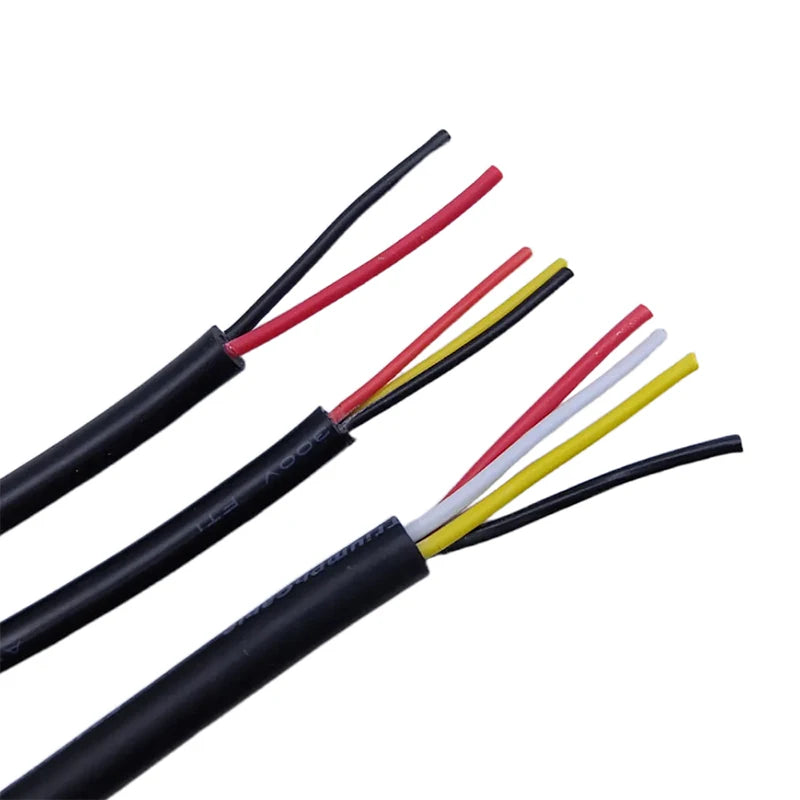 Sheathed Wire Cable 30 28 26 24 22 20 18 AWG Tinned Copper 2 3 4 5 6 7 8 10 Core Electronic Audio Wire For Automotive LED Lights.