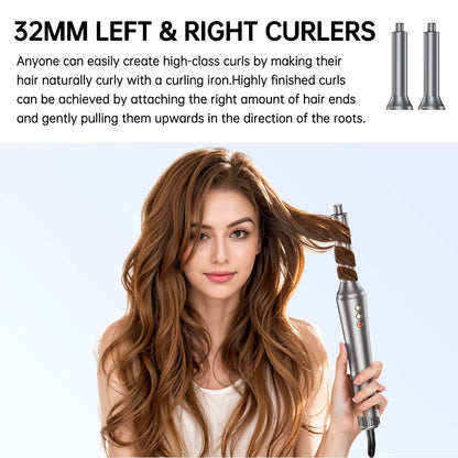 5 in 1 Hair Dryer,Multi Styling Tool,Straightener & 32mm Curling 300 Million Negative Ions Hair Care 1-3 Mins Quick Drying Gifts