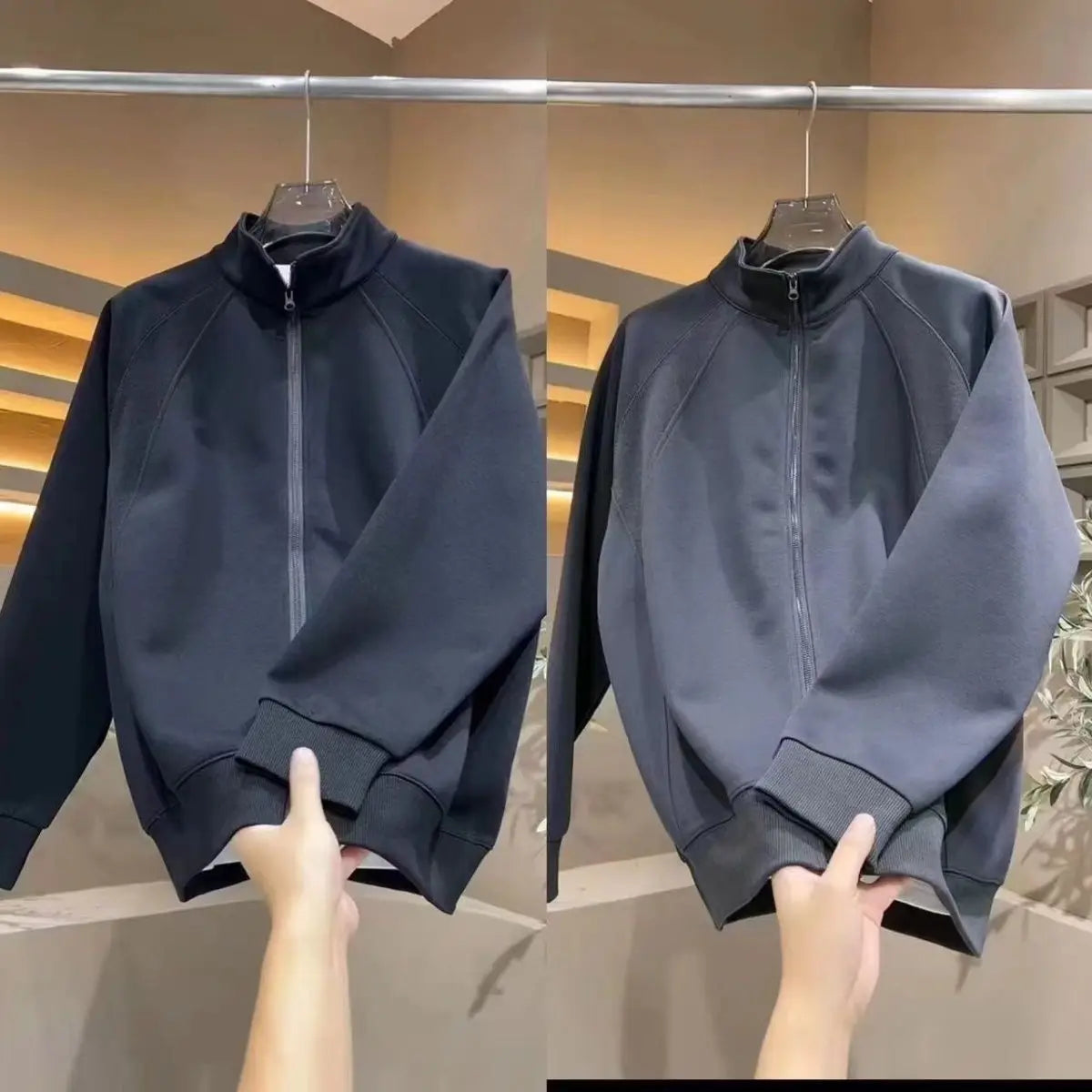 Hoodie men's spring and autumn style new cardigan with shoulder insertion All match jacket men's Korean version handsome top men.