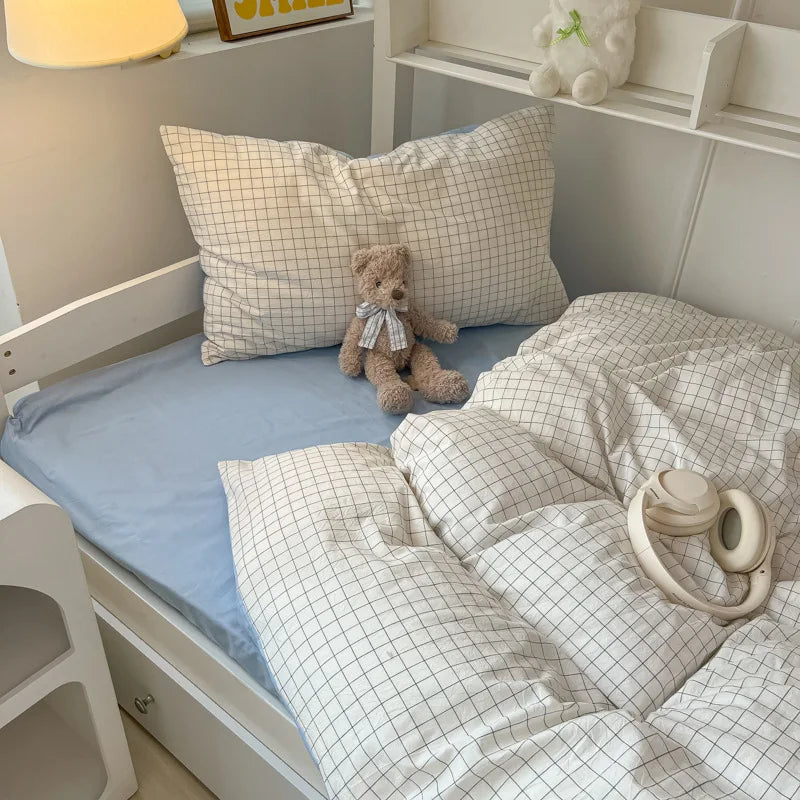 Home Quality Bedding Set Soft Cotton Duvet Cover Pillowcase Flat Sheet 3pcs Set Home Textiles Bedding Adjustable 0.9-1.2m Bed 이불.