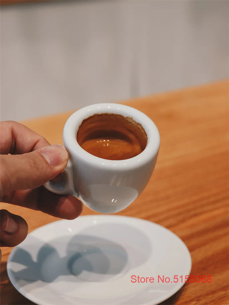 Nuova Point Classic Esp Espresso Cup And Saucer Set Professional Competitive Level Thicken Bone China Coffee Mugs And Plate Set.