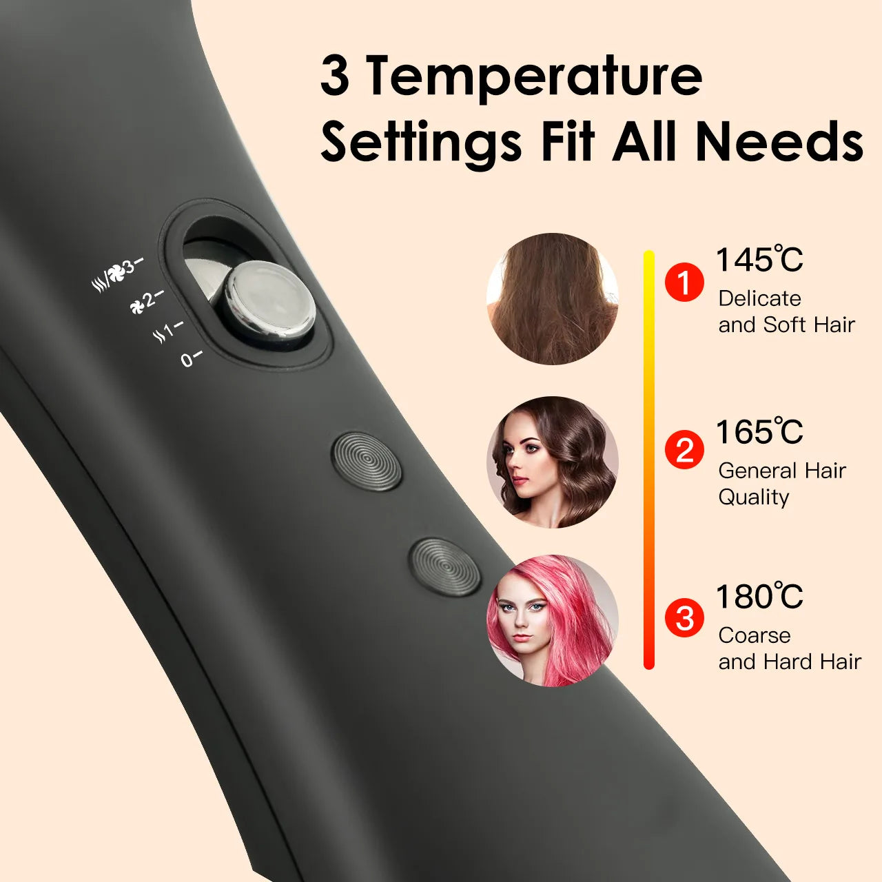 Hatteker Hot Air Comb Styling Comb for Straight Curly Electric Hot Air Brush Women Anion Heating Comb Hair Straightening Brush.