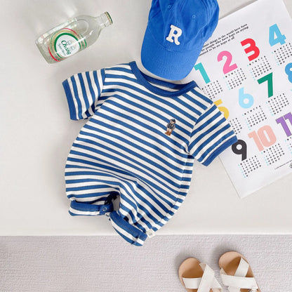 Baby Streifen Body Sommer Neugeborenen Baumwolle Kurzarm Strampler Kleidung Infant Mädchen Jungen Overalls Kinder Einteiliges 0-2 jahre.