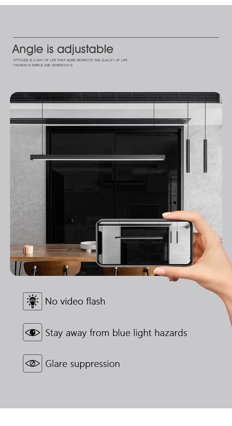 Esszimmerlampe Küchenleuchten Wort lange Restaurant Kronleuchter moderne minimalistische Bürolampen Nordic Bar Insel Kronleuchter.