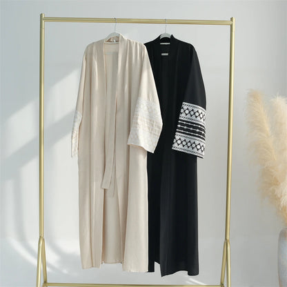 Ramadan Eid Black Open Kimono Abaya Damen Dubai Islam Muslim Kaftan Dress Prayer Clothes Women Kebaya Robe Femme Musulmane.