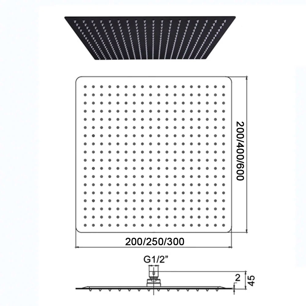 Bathroom Shower Head Chrome Ultrathin Rainfall Bath Head Wall Mounted Stainless Steel Bathroom Shower Accessories