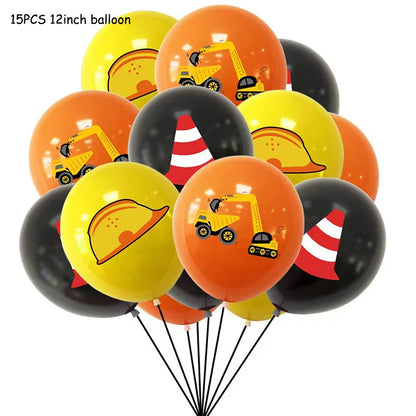 Technische Fahrzeuge Luftballons Bau Party Dekorationen Bagger Ballon Geburtstag Baby Dusche Party Ballon Dekor Liefert.