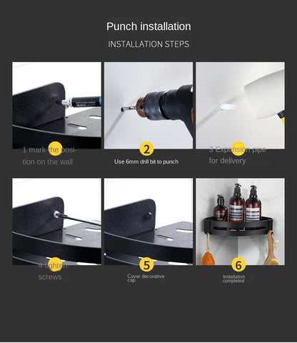 1/2 Schichten Eck-Duschregal für Badezimmer, Shampoo, Duschregal, Halter aus Edelstahl 304, stanzfrei, Küchenstativ, Eckständer