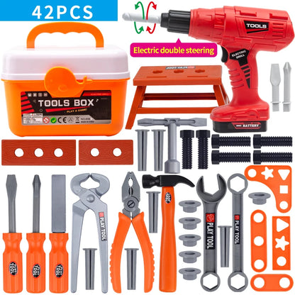 Kids Toolbox Kit Educational Toys Simulation Repair Tools Toys Drill Plastic Game Learning Engineering Puzzle Toys Gifts For Boy.