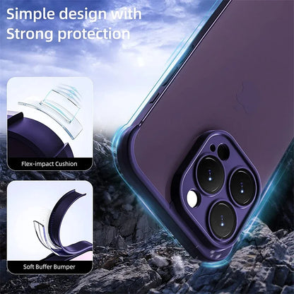 Frameless Silicone Bumper with Lens Protector Case for IPhone 17 Air 14 13 12 15 16 Pro Max Plus 15Pro 16Pro IPones Corner Cover.