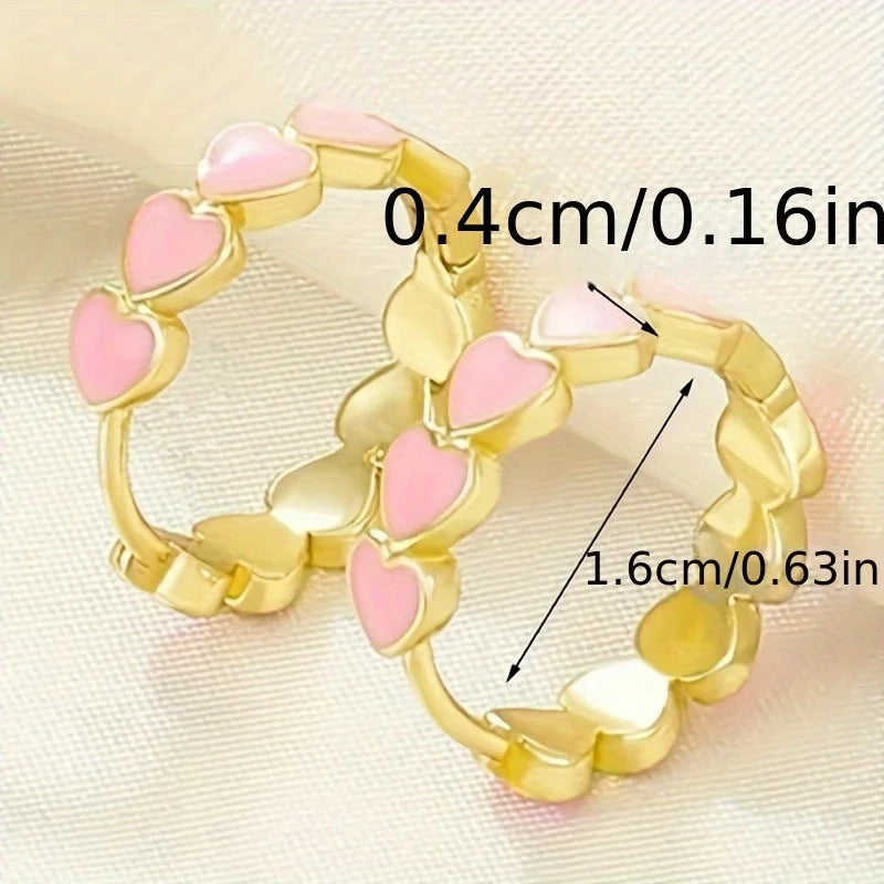 Heart Stainless Steel Earrings for Women Gold Color Hoop Earring Aesthetic Waterproof Ear Piercing Jewelry Accessories Wholesale.