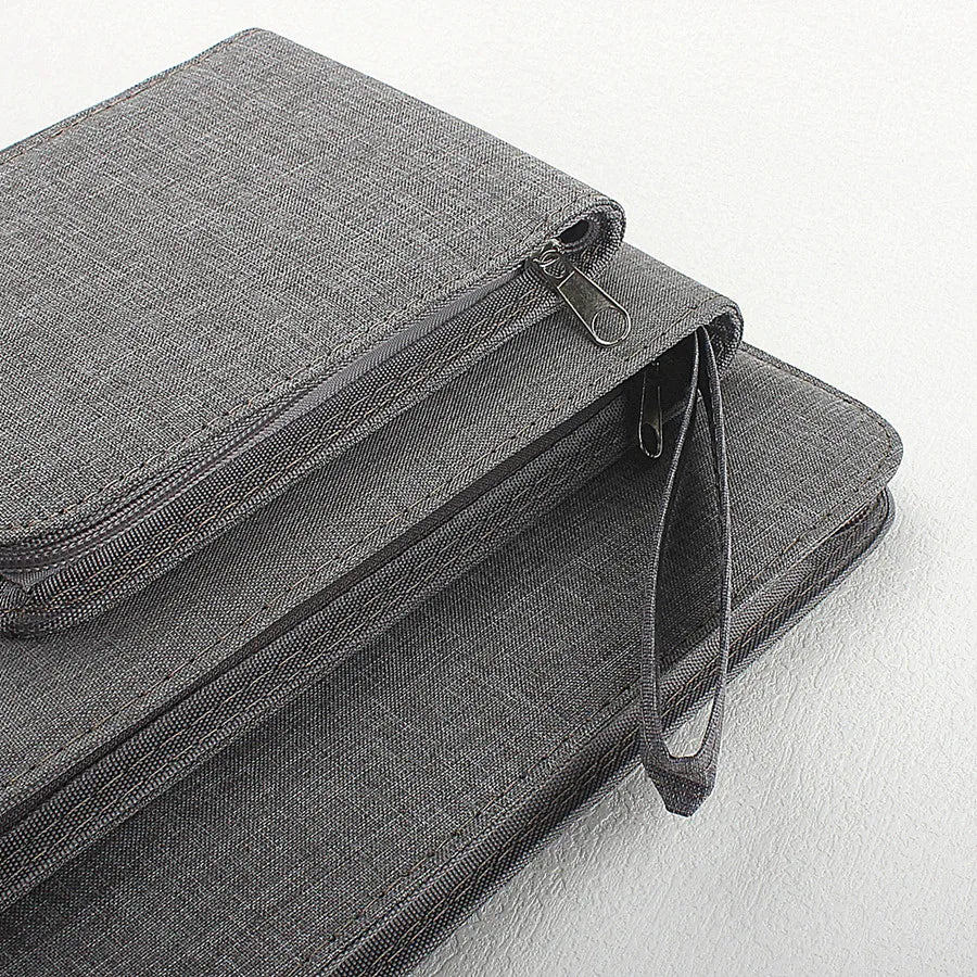 10/24/48 Slots Fountain Pen Case Pencil Case Pouch Bag Canvas Case Black, Gray.