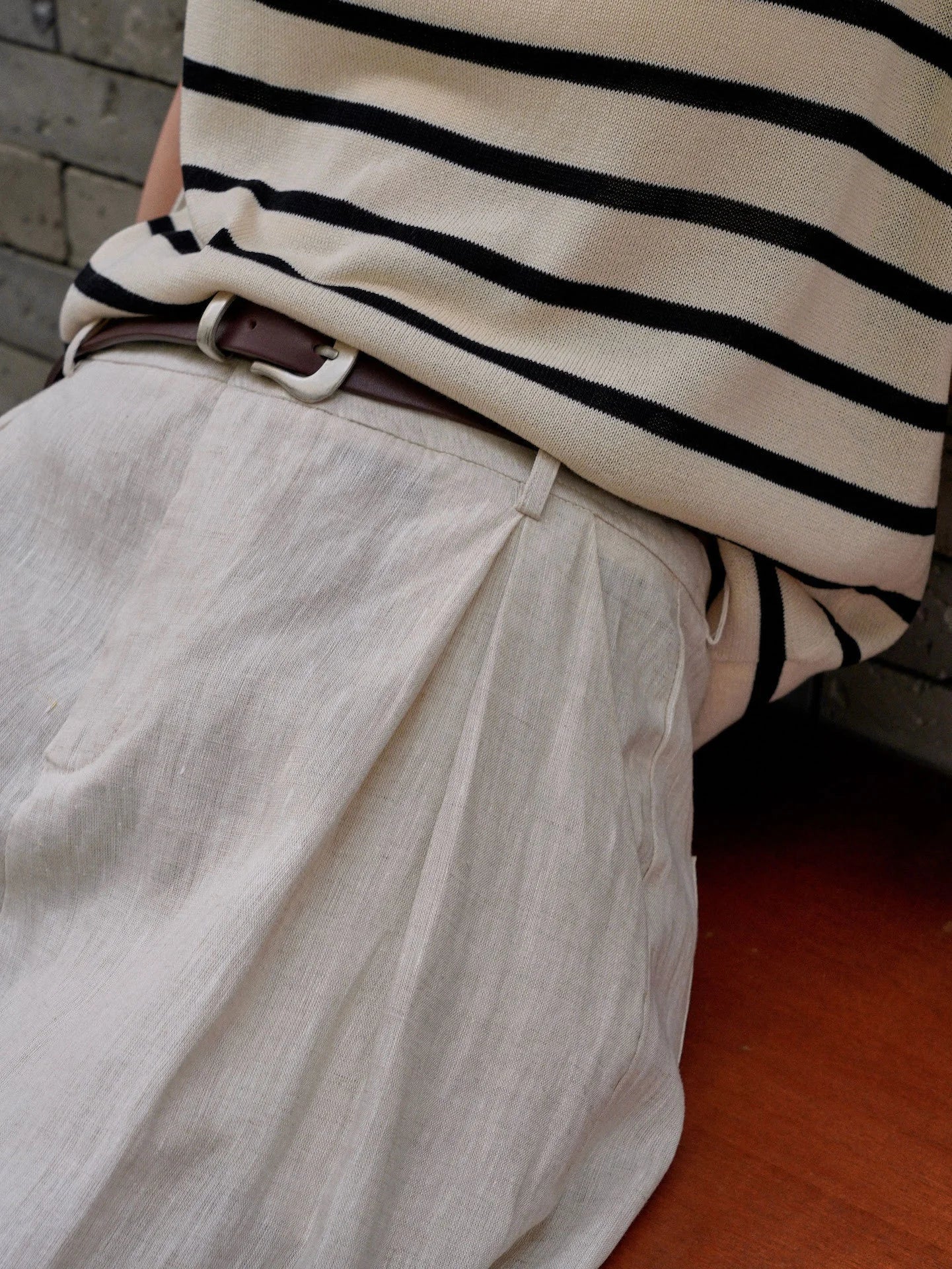 Summer Korea Style Lazy Linen Curled Bermuda Shorts Wide Leg Loose Slim Casual Hot Pants For Women.