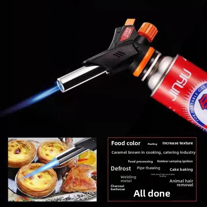 Torch Cooking AutoIgnition Butane Gas Welding-Burner Welding Gas Burner Flame Gas Torch Flame Gun Blow for BBQ Camping Cooking.