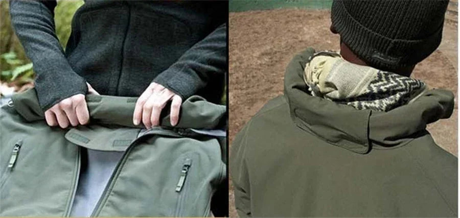 Winter autumn fleece warm waterproof suit men's jacket tactical outdoor hiking fishing camping sportswear jacket.