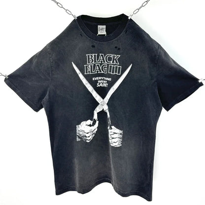 SAINT Vintage NIN Nine-inch Nail T-Shirts Best Quality Vintage Washed T Shirt Tee Tops