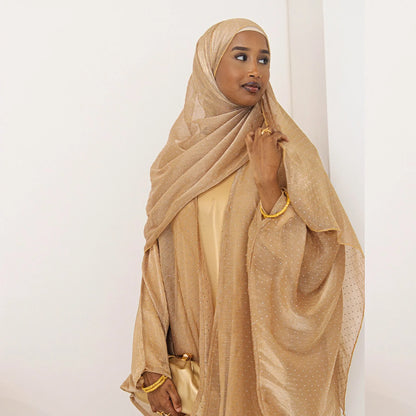 Middle Eastern Islamic Three-Piece Clothing for Women Ramadan Muslim Modest Abaya Dress with Hijab 2025 New Turkey Kaftan Robe.