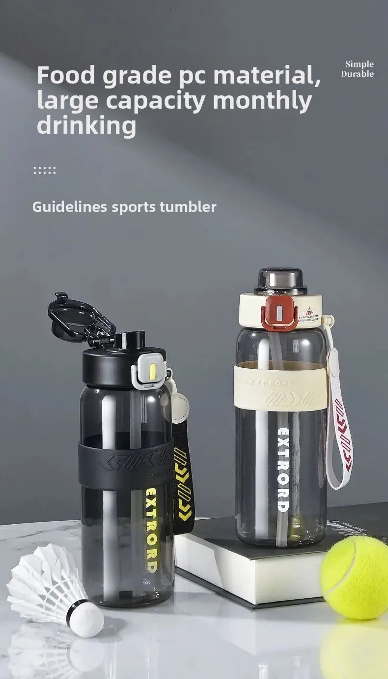 Large Capacity Plastic Straw Cup Simple Design Portable Sports Fitness Water Bottle for Students Outdoor Use Dedicated Personal.