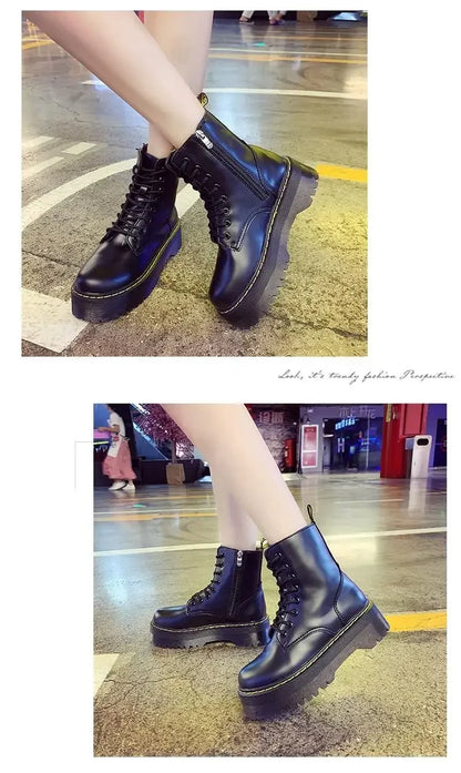 Autumn Winter Fashion Round Toe Lace-up Shoes Womens Boots Zip Ankle Boots For Women High Heels Basics Casual