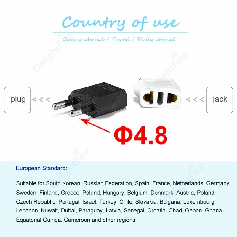 1 stücke Power Stecker Adapter UNS Zu EU Euro Europa Stecker Power Stecker Konverter Reise Adapter China CN zu EU Adapter steckdose.