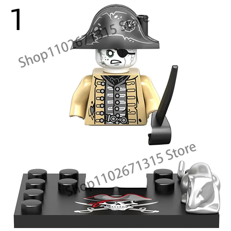 Movies Pirates Of The Caribbean Jack Sparrow Classic Movie Figures Head accessories Building Blocks Toys For Children