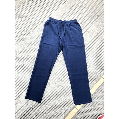 Classic Men Pants Thin Linen Trousers Special Price Fashion Straight Pant Drawstring Elasti Waist Casual Pants.