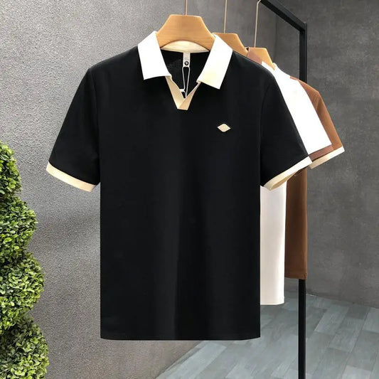 Trend Comfortable Classic All-match Comfortable Premium Simplicity Handsome Solid Color Men's Polo Short Sleeved Summer 2024.