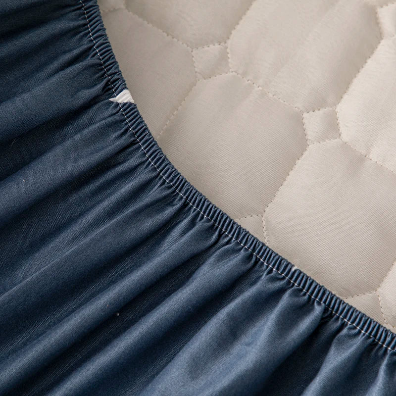 Bonenjoy Printed Bed Cover Simple Style Bedspread Quilted Bed Linen Home Non-slip Mattress Protector 매트리스 커버 (No Pillowcase).