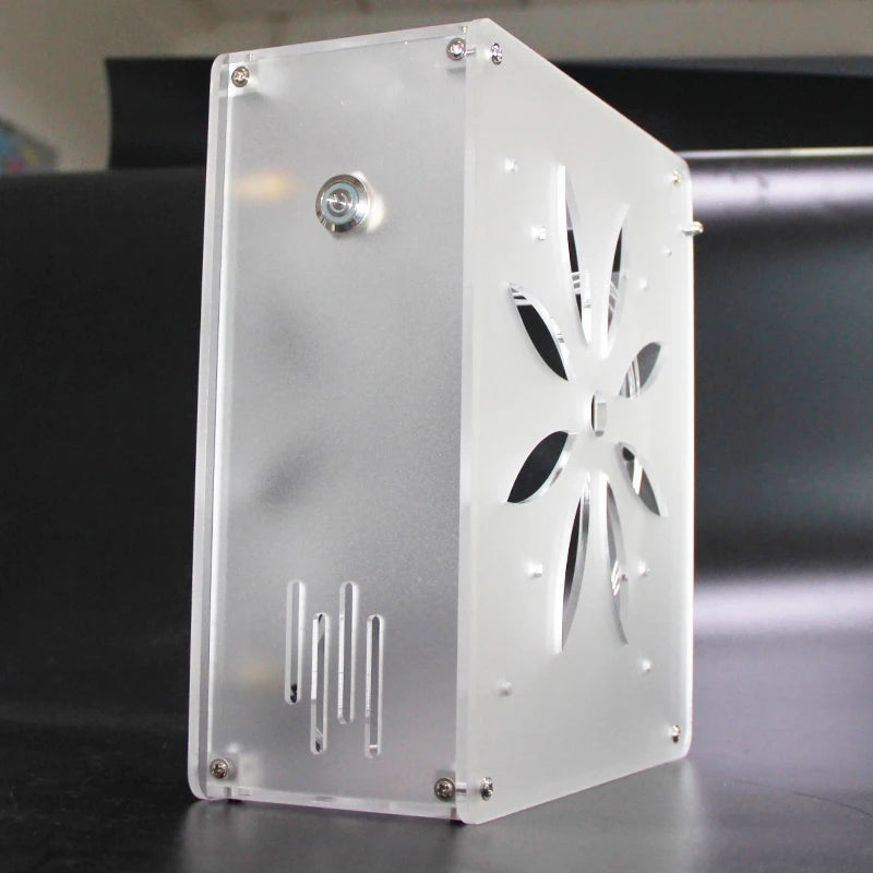 Mini itx computer case Acrylic frosted transparent chassis Personalized key cap switch design supports  Graphics network card.