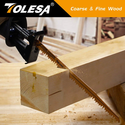 TOLESA 5PCS 5/6TPI Holz Beschneiden Säbelsägeblätter für Holz und PVC Rohr Schneiden CRV Sharp Ground Zähne Säbelsägeblätter