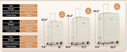20-Zoll-Handgepäckkoffer, langlebig, leicht, TSA-Schloss, Spinner Wheels.