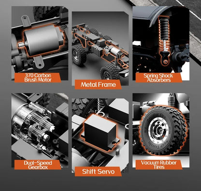 C8823 6WD RC Car 1/18 Off-road Remote Control Vehicle 2.4G High Speed Climbing Transport Rescue Crawler Model Toys for Children