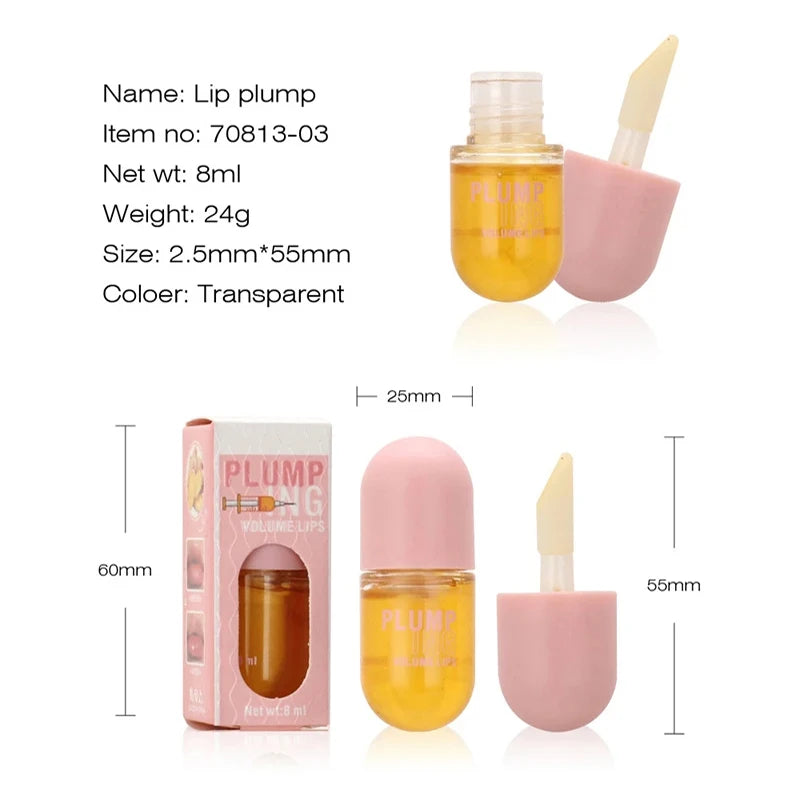 Long Lasting Lip Plumper Oil Instant Volumising Enhancer Lip Serum Collagen Lips Volume Lipgloss Sexy Cosmetic Volume Increases.