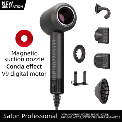 5 in 1 Electric Ionic Hair Dryer High Speed Bladeless HairDryer Negative Ion Professional 1.8M Super Leafless Hair Dryer.