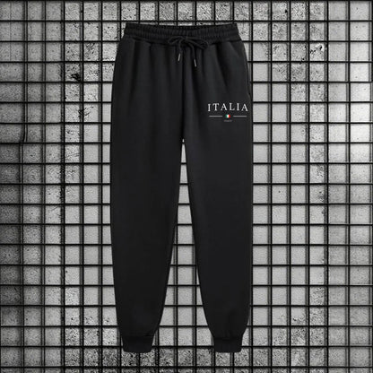 Italy Fashion Men 2 Piece Tracksuit Set Zipper Hoodie with Sweatpants Urban Streetwear Outfit Autumn Winter Fashion Sportswear.