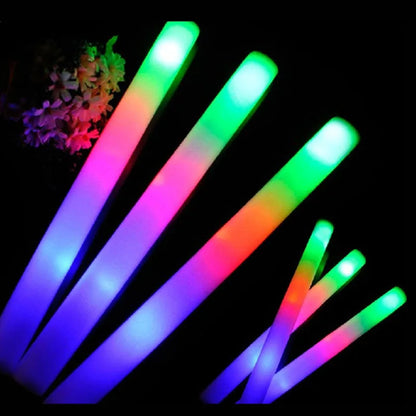 12/30/60 Stück LED-Leuchtstäbe, bunt, RGB-Leuchtschaumstoffstäbchen, Jubelröhre, dunkles Licht für Weihnachten, Geburtstag, Hochzeit, Partyzubehör